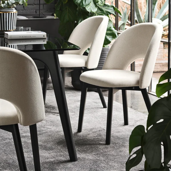 “TUKA MID HOLE stool by Connubia – modern Italian counter stool with upholstered seat and central cutout backrest"