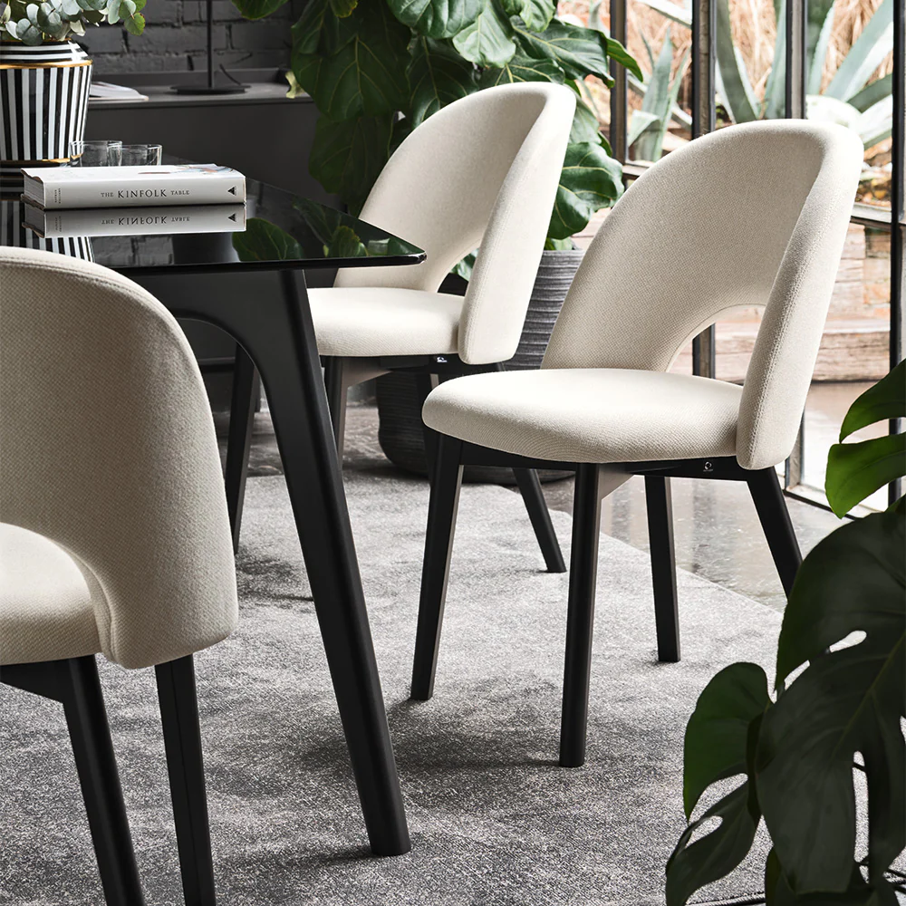 “TUKA MID HOLE stool by Connubia – modern Italian counter stool with upholstered seat and central cutout backrest"