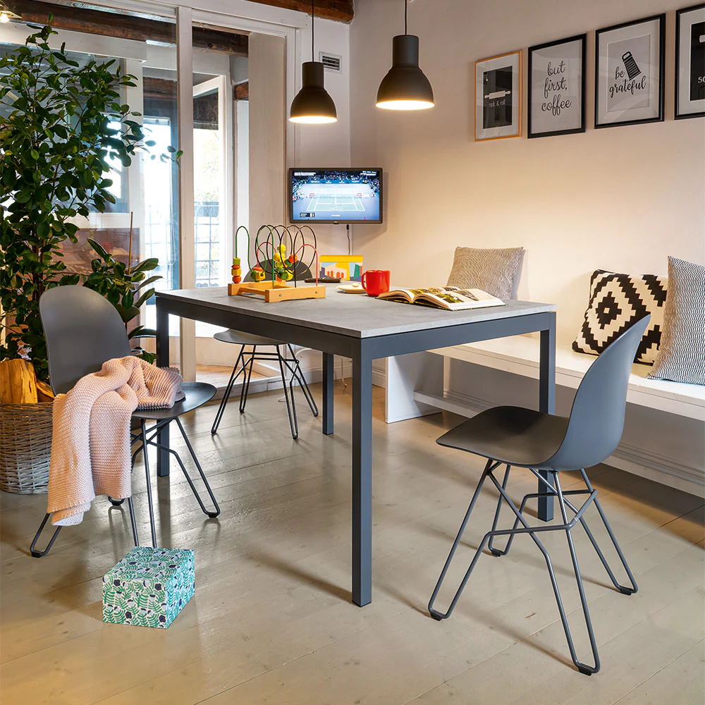 “SNAP by Connubia modern dining table – sleek rectangular top with clean lines and minimalist metal legs”