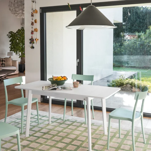 “DINE by Connubia modern rectangular dining table – minimalist Italian design with clean lines and slim-profile legs”