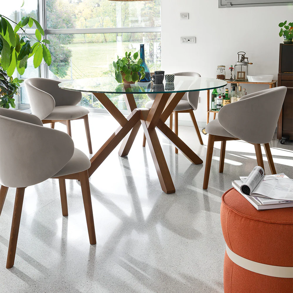 “MIKADO by Connubia wooden dining table – modern Italian design with intersecting base and rectangular top”