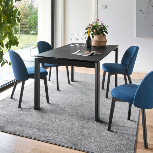 “TUKA by Connubia modern Italian chair – upholstered curved seat with slim metal legs for contemporary interiors”