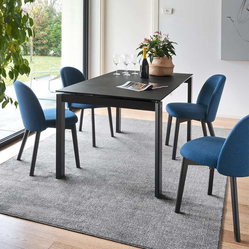“TUKA by Connubia modern Italian chair – upholstered curved seat with slim metal legs for contemporary interiors”