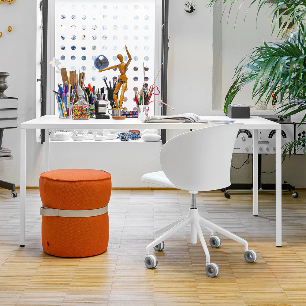 “TUKA by Connubia modern Italian dining chair – fully upholstered seat with rounded backrest and slim legs”