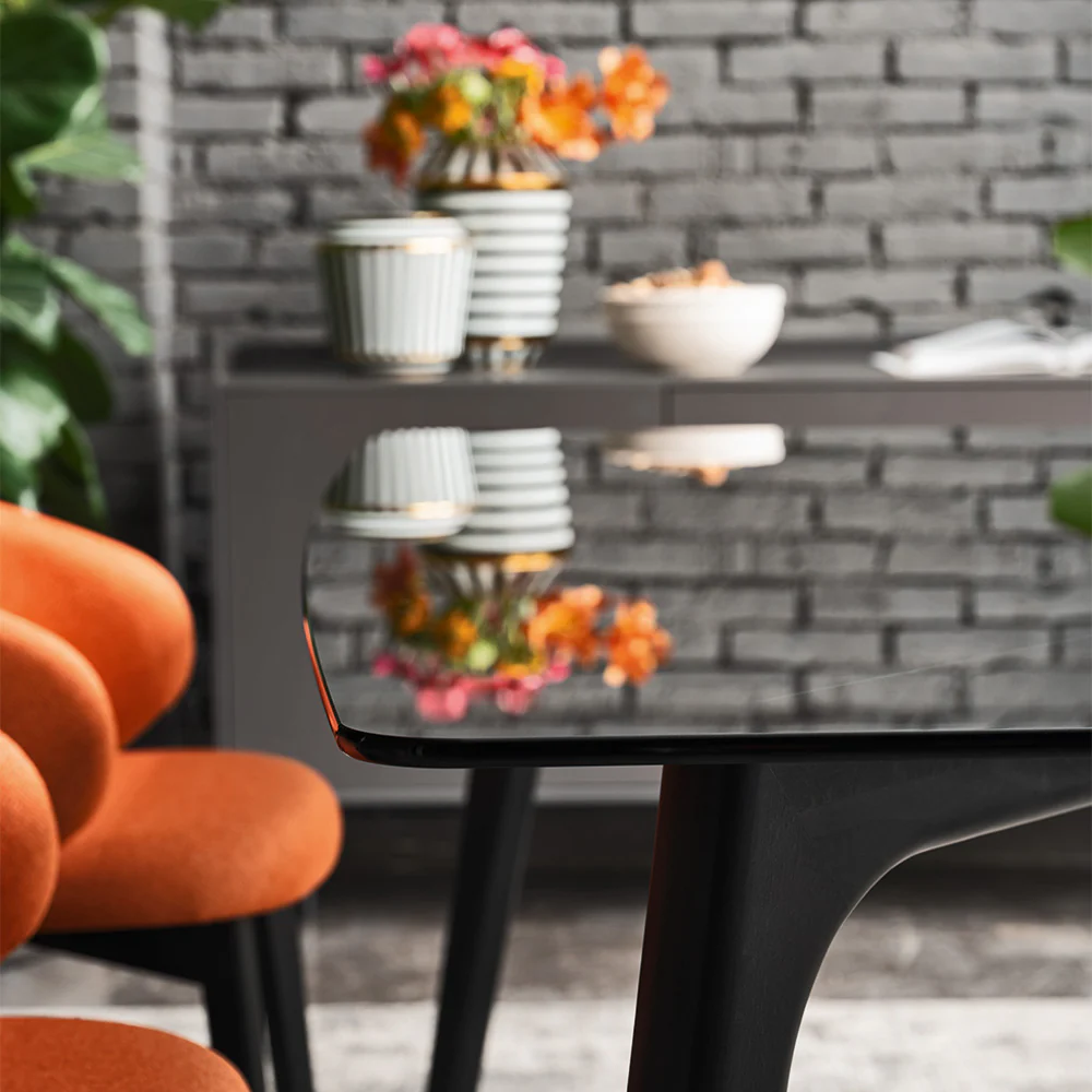 “Angled view of POD side table by Connubia – minimalist contemporary design with sturdy circular base”