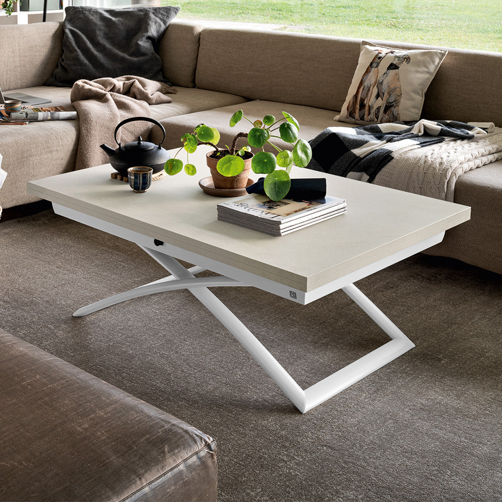 “MAGIC-J by Connubia convertible coffee table – modern Italian design with adjustable height and extendable top”