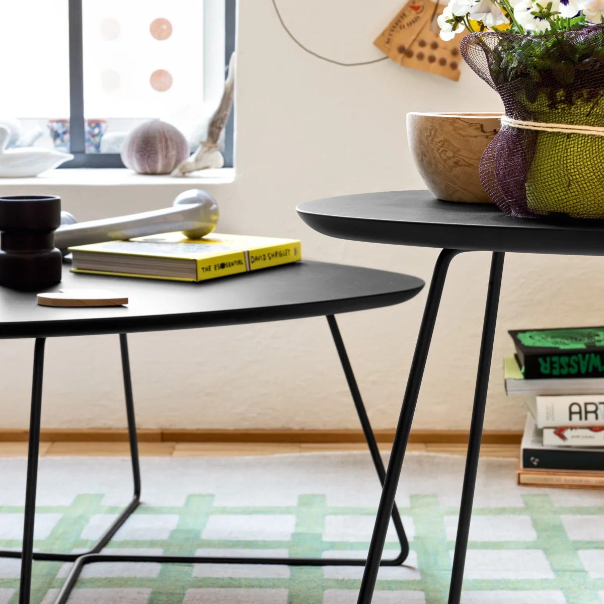 “Side view of CIOP side table by Connubia – compact and stylish design with Italian craftsmanship and clean lines”