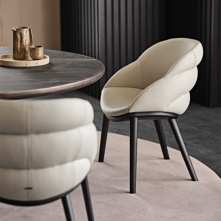 CAMILLA by Cattelan Italia – luxury Italian dining chair with curved back and refined stitching