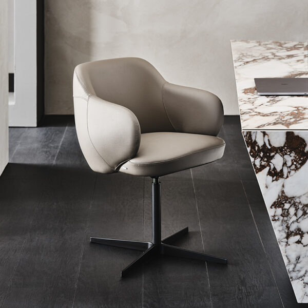 Cattelan Italia BOMBÈ X buffet – contemporary sideboard with sculpted front and stylish metal cross legs