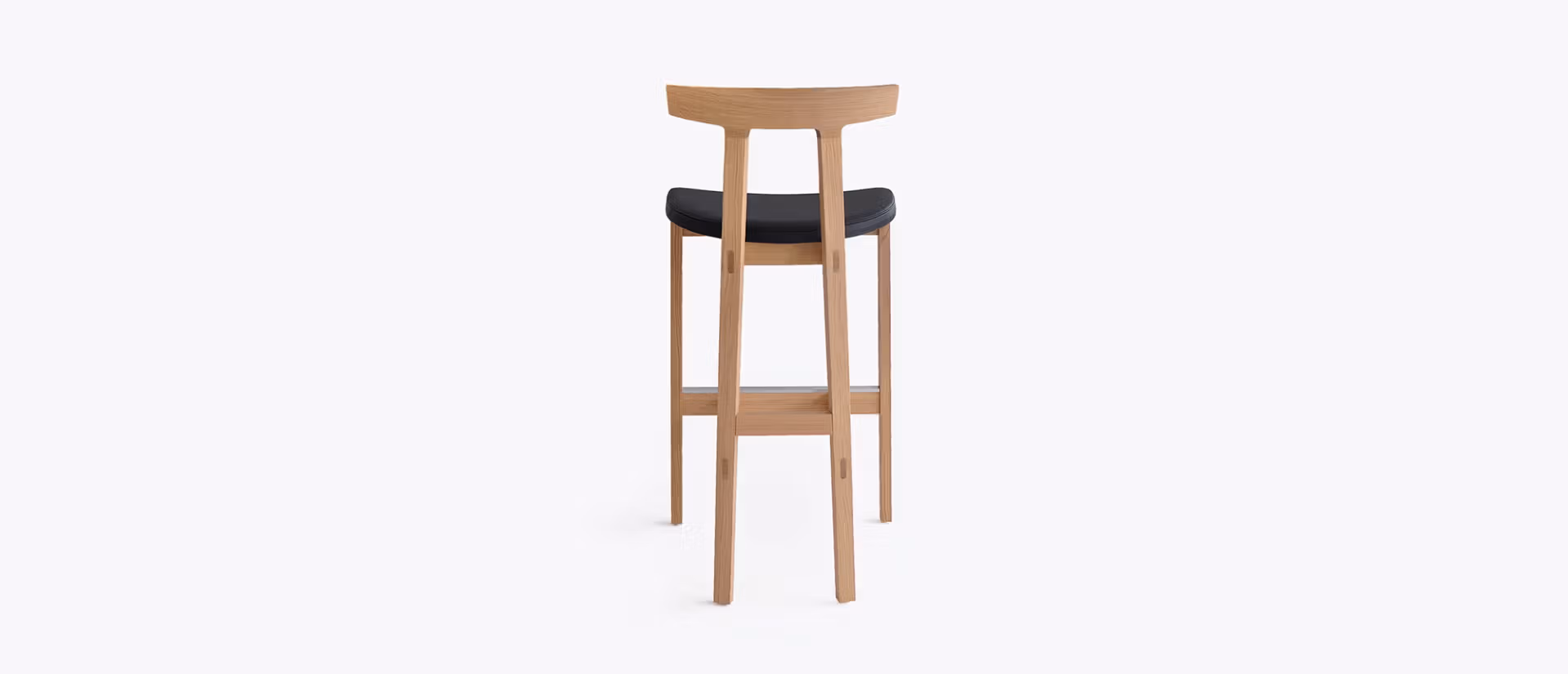 Bensen TORII Stool, featuring a unique, gracefully curved backrest that resembles a traditional Japanese Torii gate, offering ergonomic support.