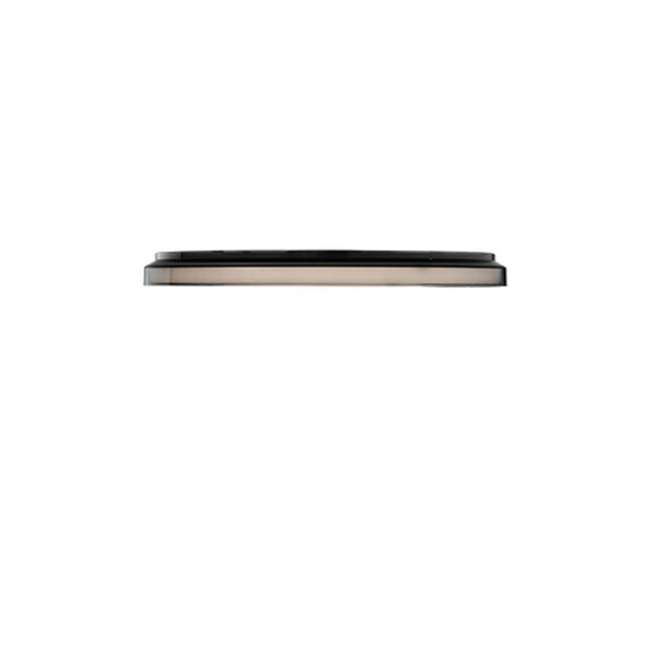 A large, circular Flos Clara wall or ceiling lamp with a seamless, flat white opal polycarbonate diffuser, providing wide, diffused LED light.