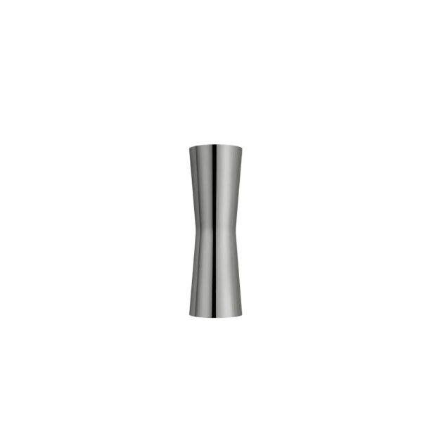 A sleek, cylindrical Flos Clessidra 20°+20° wall lamp in [specify color, e.g., "white" or "dark grey"], casting two distinct, narrow beams of LED light both upwards and downwards, creating an hourglass shape on the wall.