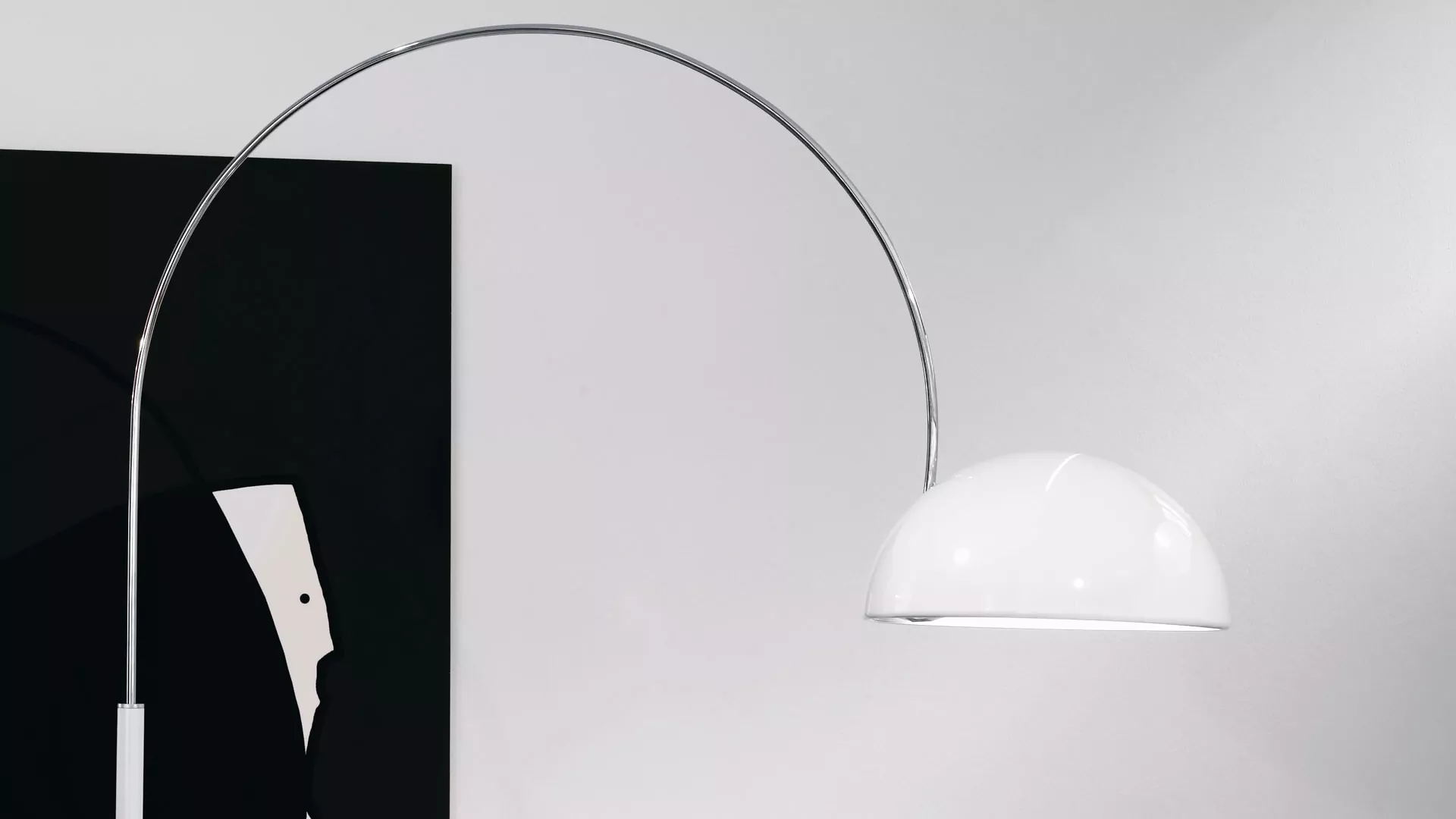 “Coupé by Oluce modern Italian table lamp – elegant dome-shaped glass shade with sleek metal base”