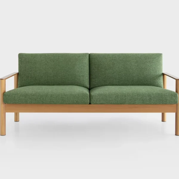 Lapalma 10:30 ED162 outdoor sofa with solid iroko wood frame and waterproof fabric cushions, designed for modern outdoor spaces.
