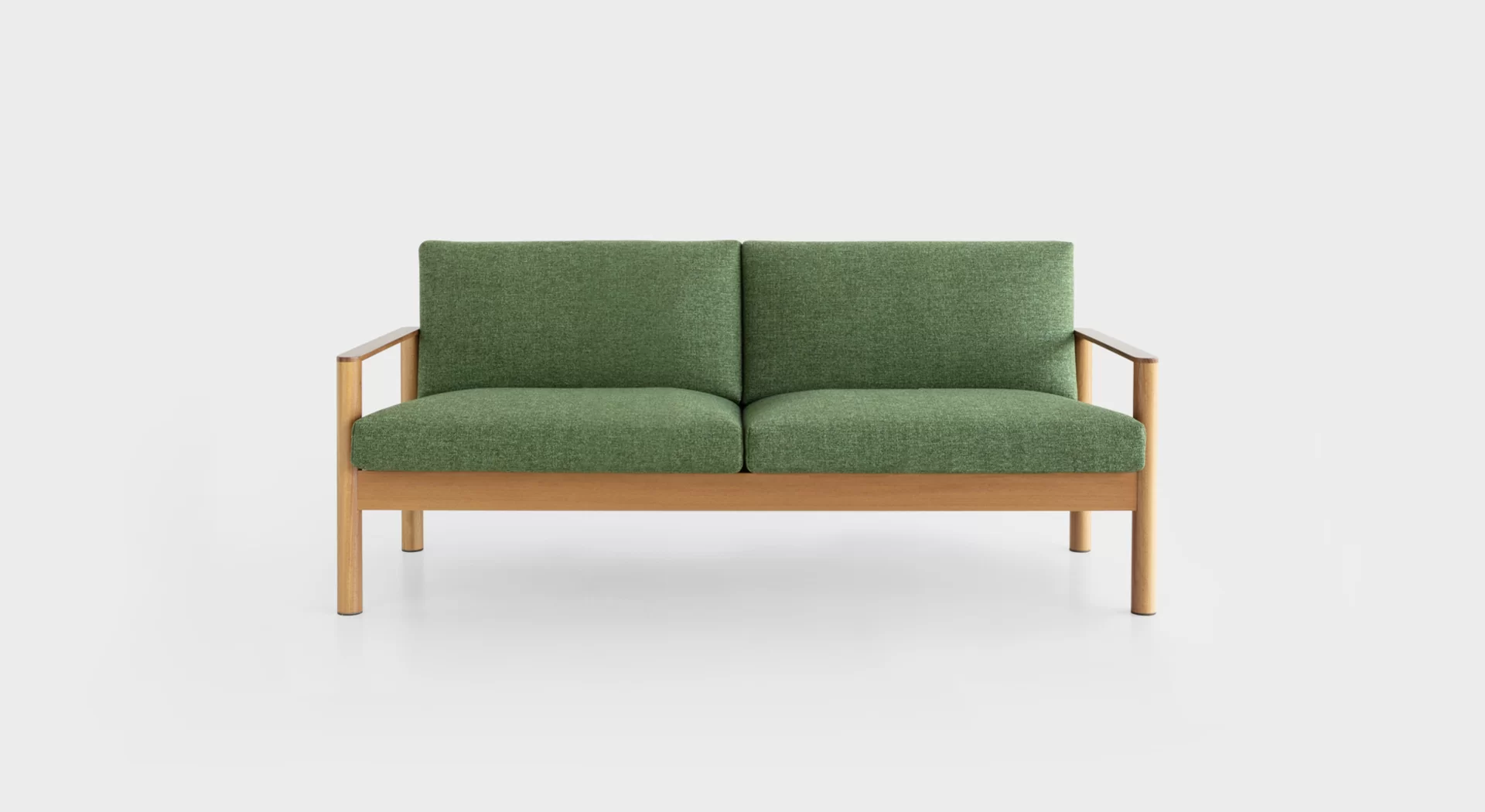 Lapalma 10:30 ED162 outdoor sofa with solid iroko wood frame and waterproof fabric cushions, designed for modern outdoor spaces.