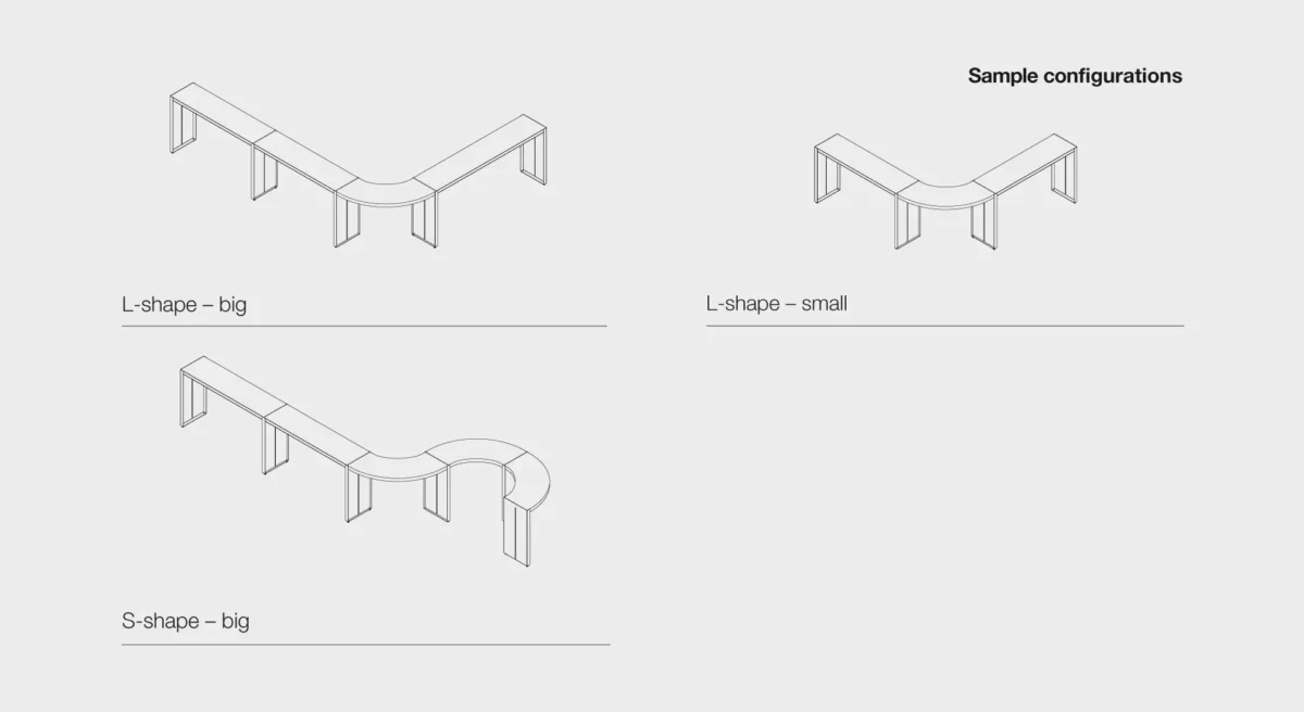 Lapalma APTA P135 rectangular table 240x110 cm H74 with aluminum frame and HPL or wood top, designed by Romano Marcato.