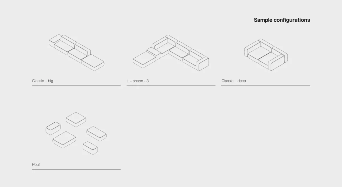 Lapalma Plus Back to Back modular seating system with upholstered cushions, designed for flexible configurations in contemporary spaces.