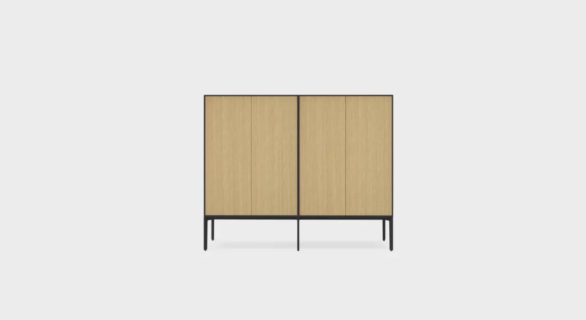 Lapalma ADD S modular wardrobe configuration with powder-coated metal frame, customizable finishes, and versatile storage options including open shelving and drawers.