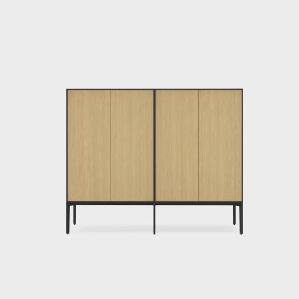 Lapalma ADD S modular wardrobe configuration with powder-coated metal frame, customizable finishes, and versatile storage options including open shelving and drawers.