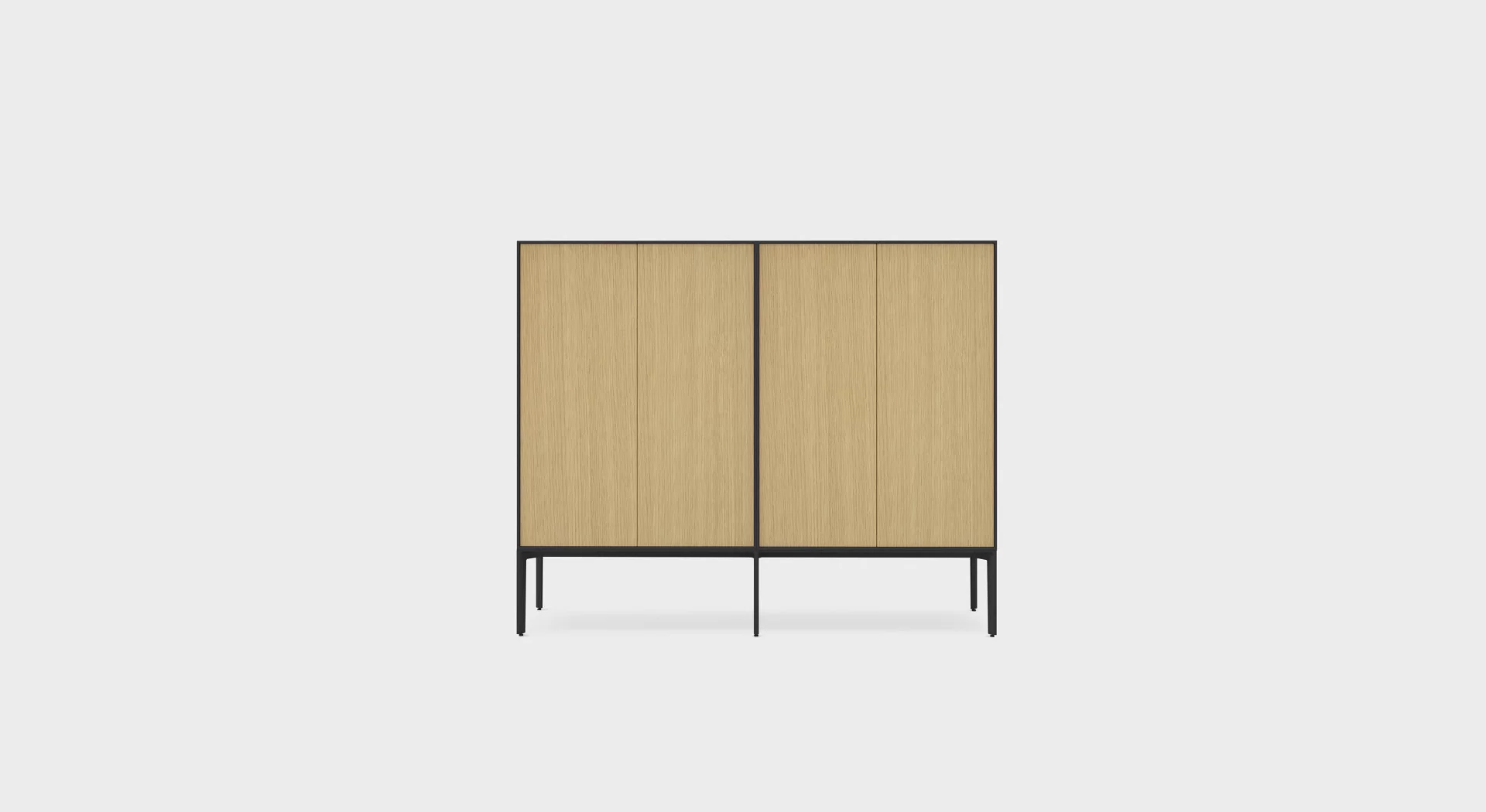 Lapalma ADD S modular wardrobe configuration with powder-coated metal frame, customizable finishes, and versatile storage options including open shelving and drawers.