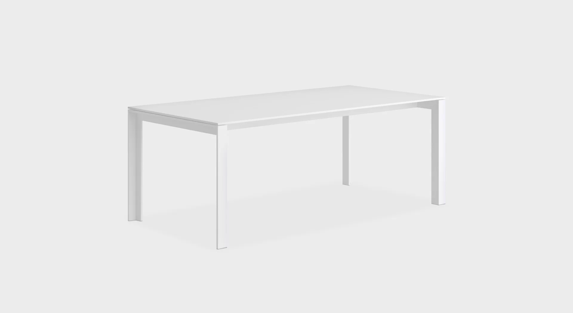 Modern outdoor dining table with sleek black frame