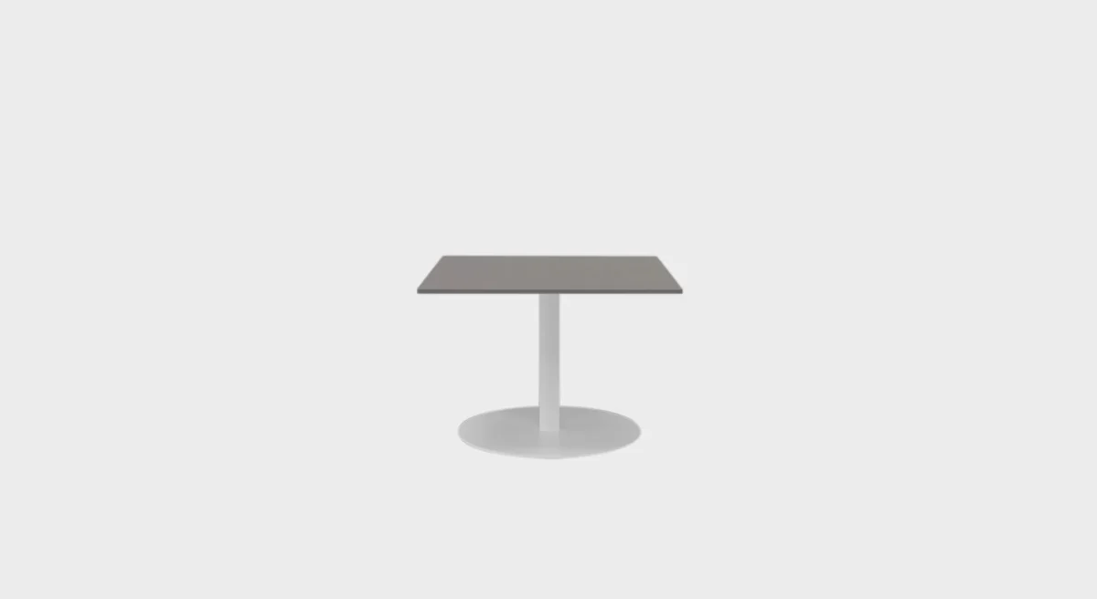 “Close-up of H40 table’s seamless top-to-base connection, reflecting Italian craftsmanship and clean lines.”