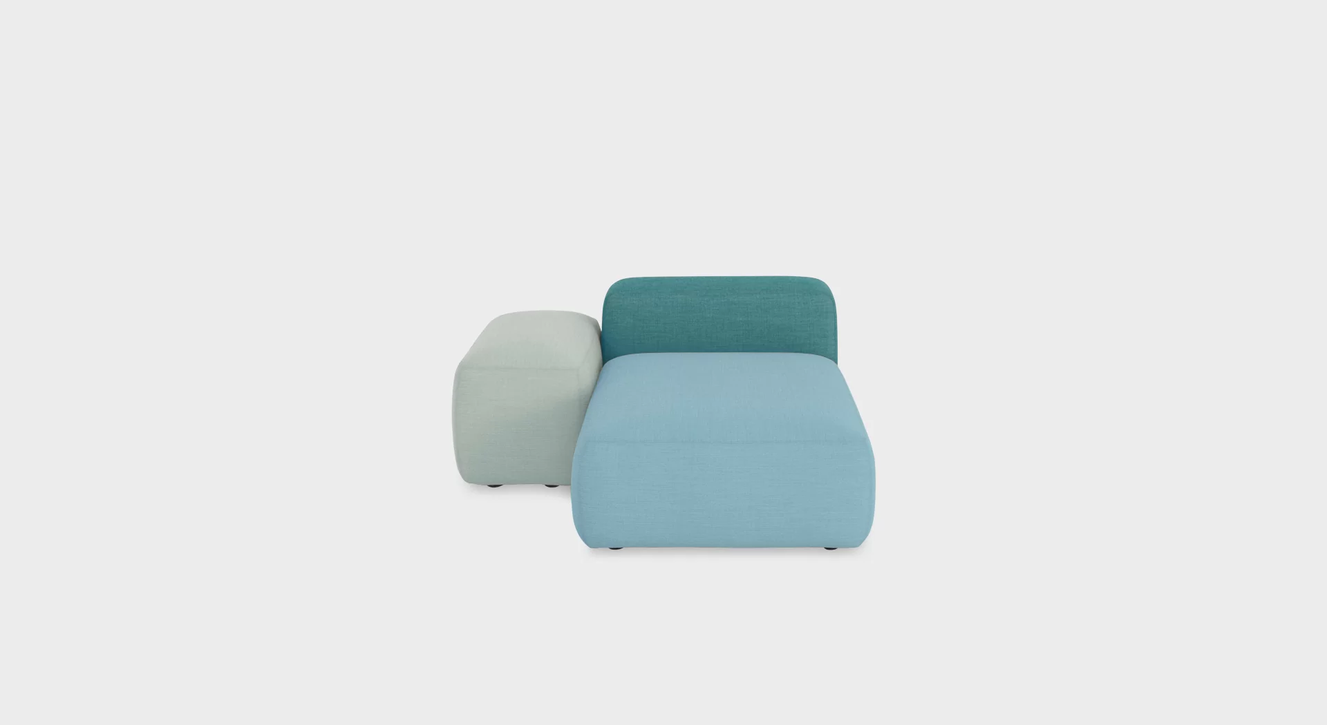 Modern chaise longue with minimalist metal frame and plush upholstery.