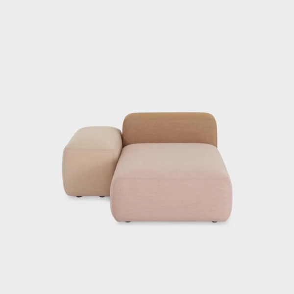 Lapalma Plus Chaise Longue 3 modular outdoor lounge with soft, rounded design, upholstered in UV-stable fabric, featuring marine plywood base and aluminum frame, designed by Francesco Rota.