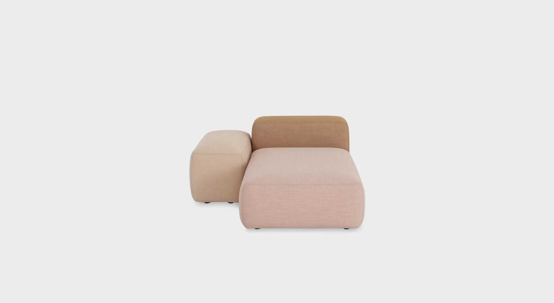 Lapalma Plus Chaise Longue 3 modular outdoor lounge with soft, rounded design, upholstered in UV-stable fabric, featuring marine plywood base and aluminum frame, designed by Francesco Rota.