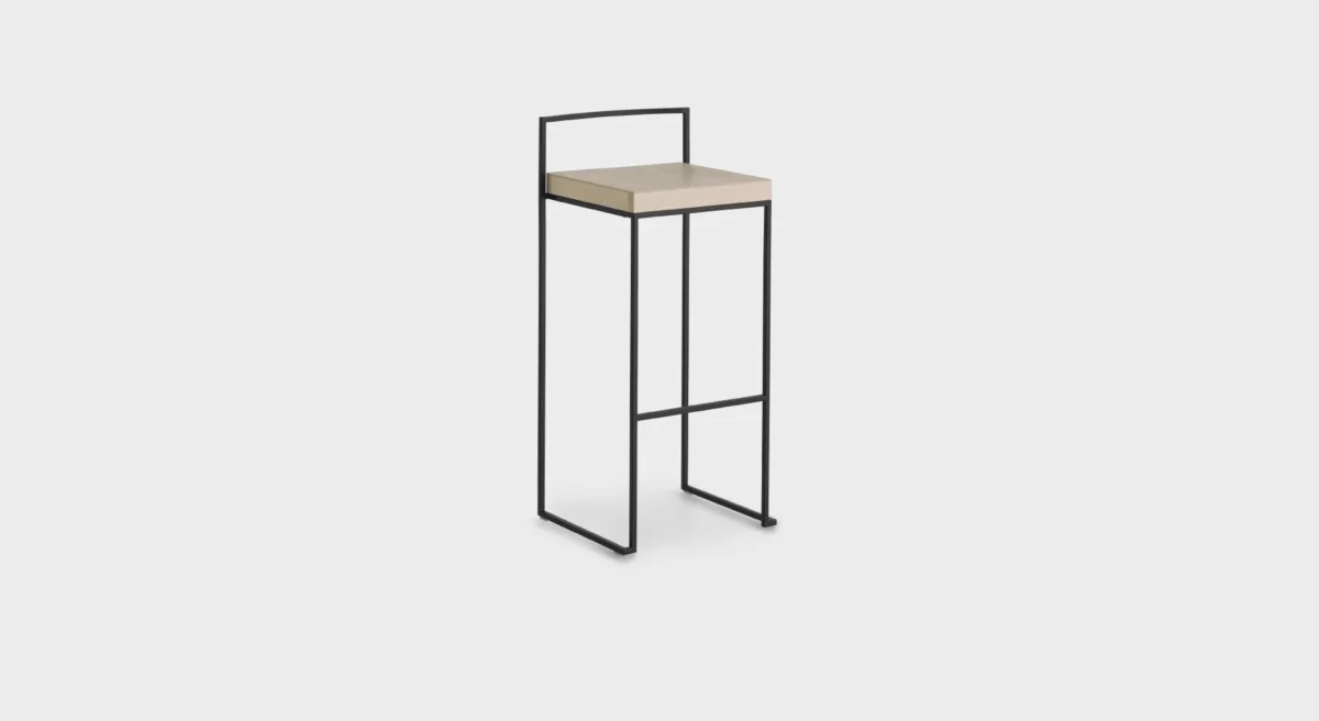 “Sleek black CUBO S62_75 stool designed by Lapalma, ideal for kitchens, bars, or office spaces.”
