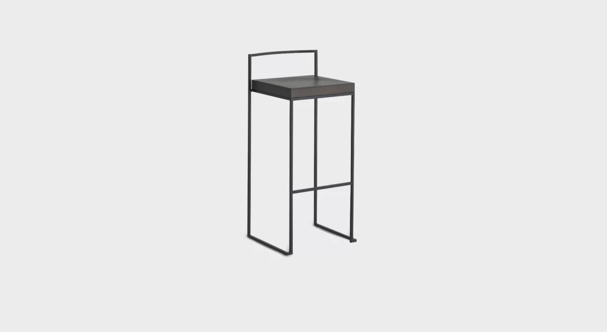 “Bar-height stool CUBO S62_75 by Lapalma with powder-coated steel legs and upholstered seat.”