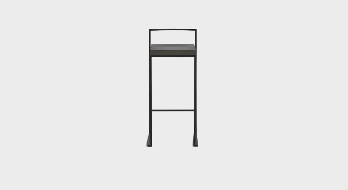 “Elegant cube-shaped stool with footrest, part of Lapalma’s CUBA+CUBO seating range.”