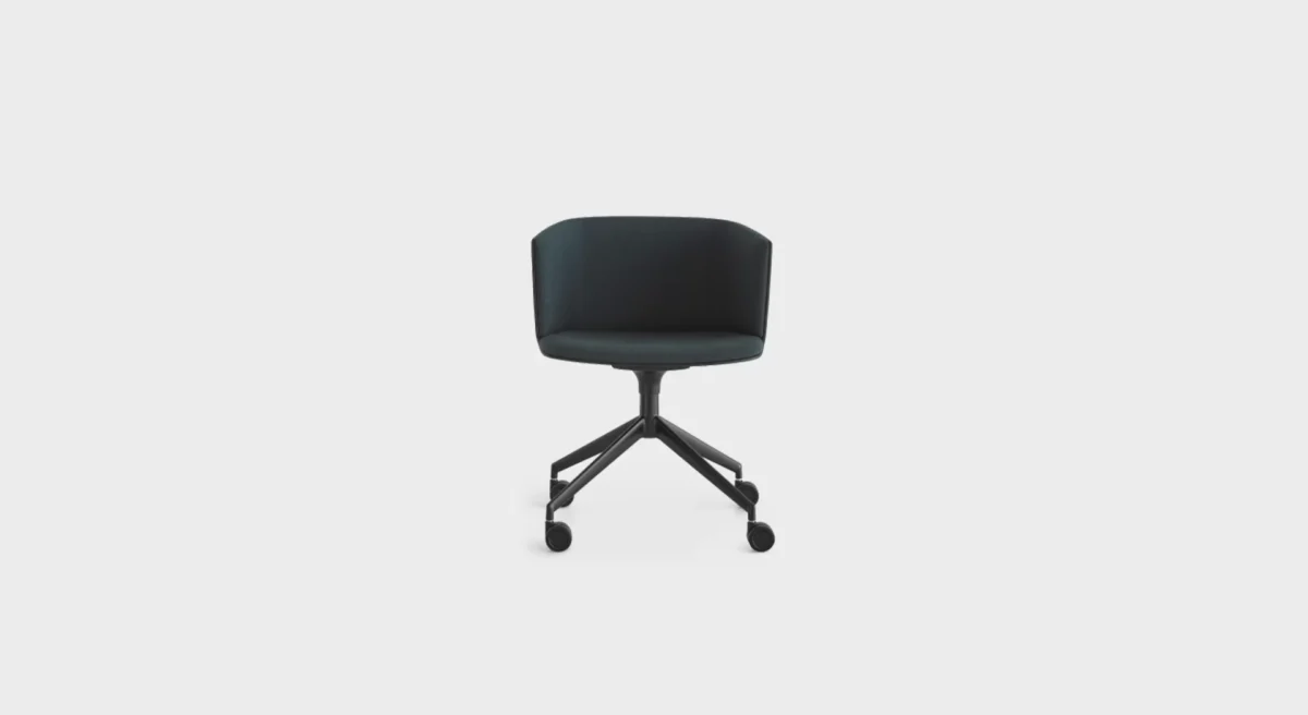 “Front view of S192 stool showcasing its curved seat and minimalist structure, blending comfort and luxury.”