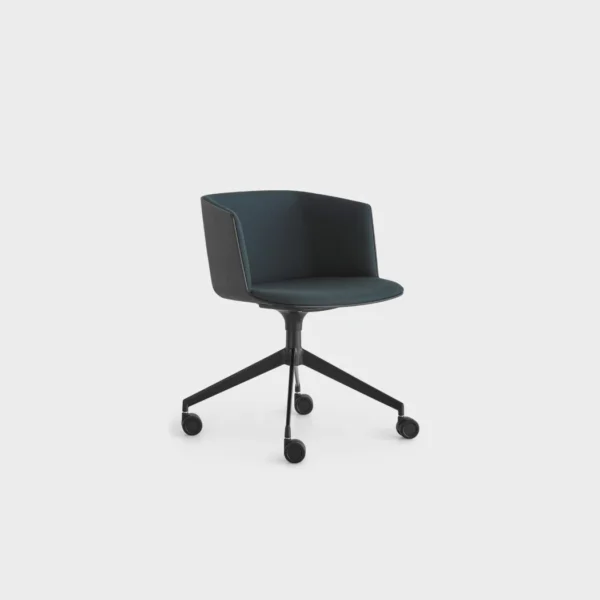 “Lapalma S192 stool with low backrest, upholstered seat, and slim metal base, offering sleek Italian design for contemporary spaces.”