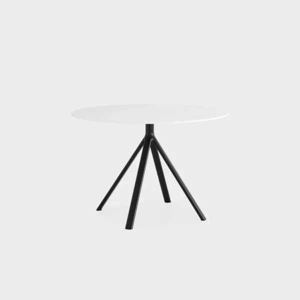 Lapalma Fork EP124 H74 outdoor dining table with a sleek powder-coated aluminum base and durable HPL laminate top, perfect for modern gardens.