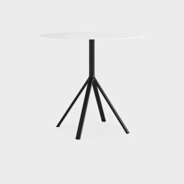 Lapalma Brunch EP125 H110 modular high table with curved honeycomb board top and matte chrome metal base.
