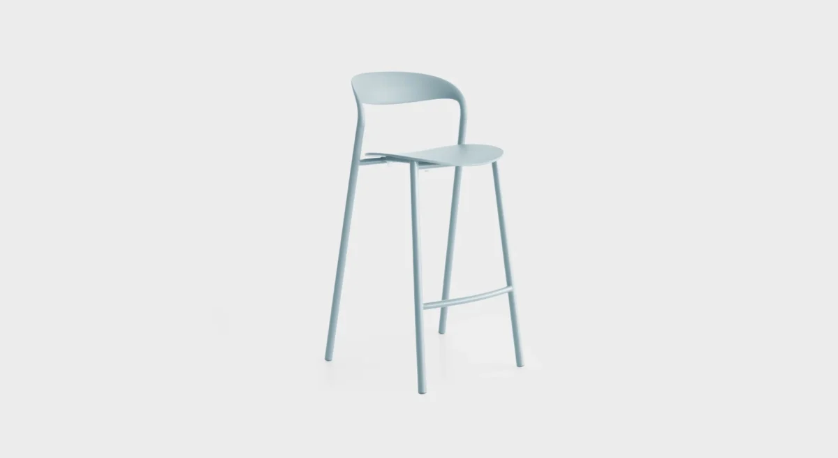 HAWI ES426 stackable garden stool by Lapalma, designed for easy storage and long-lasting performance in outdoor areas.