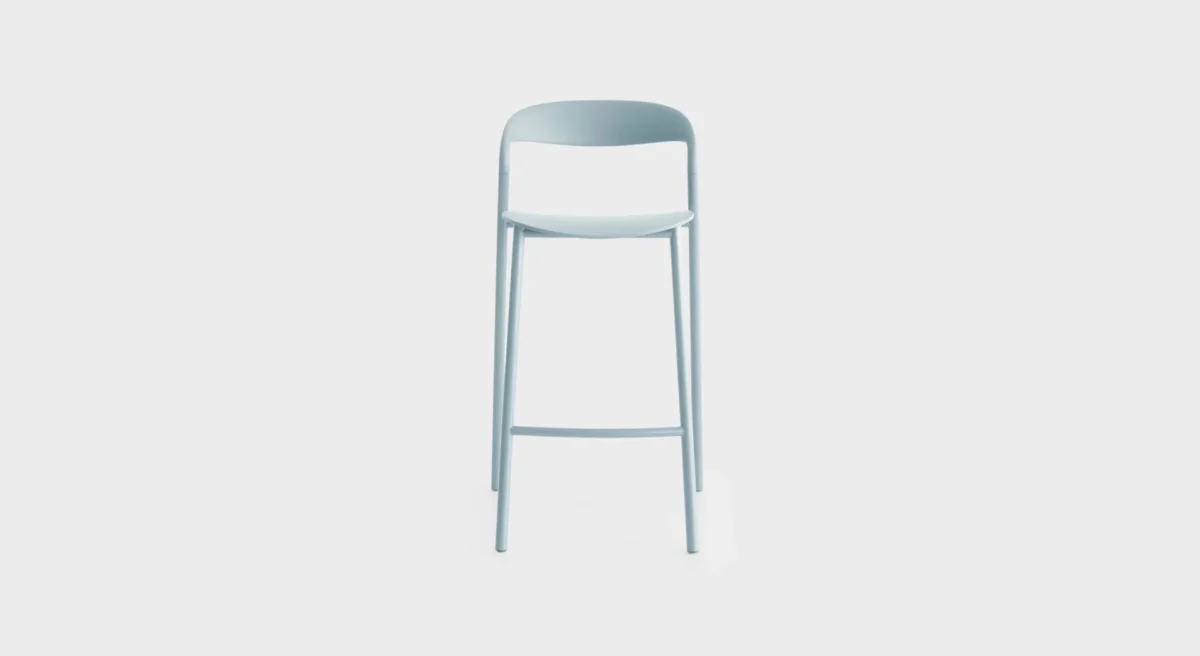 Lapalma HAWI ES426 high stool with backrest, featuring a sleek design and materials suitable for outdoor use.