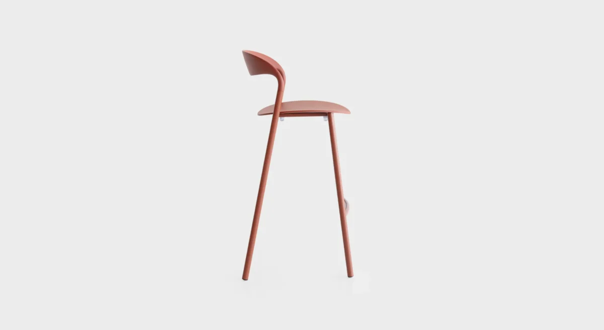 HAWI ES426 garden stool by Lapalma, crafted with a robust stainless steel frame and UV-resistant polypropylene surfaces.