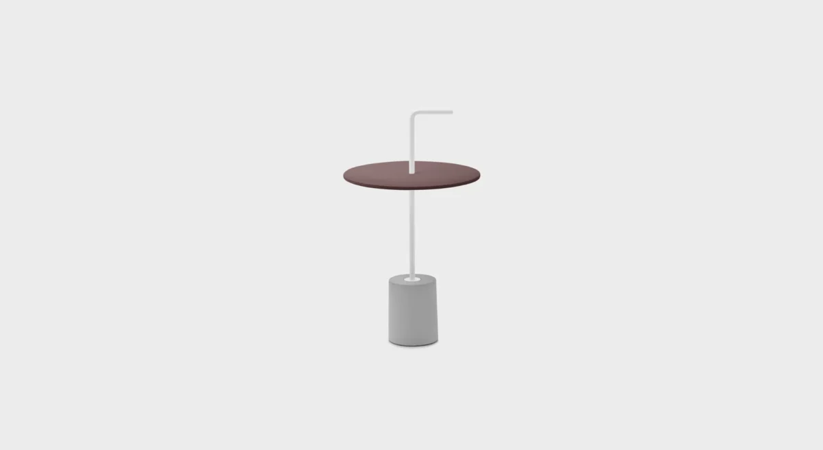 Lapalma Jey ET41 outdoor side table with Carrara marble base, black steel stem, and versatile HPL Fenix® top, designed for stylish outdoor settings.
