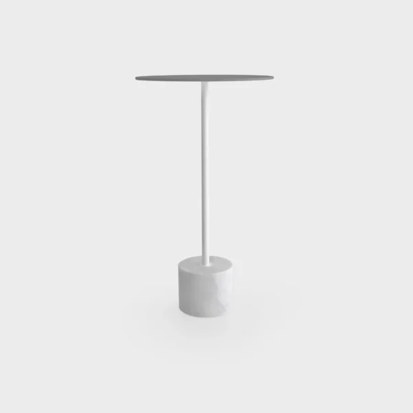 “P383 side table by Lapalma featuring a circular wood top and slender powder‑coated steel legs, perfect for modern interiors.”