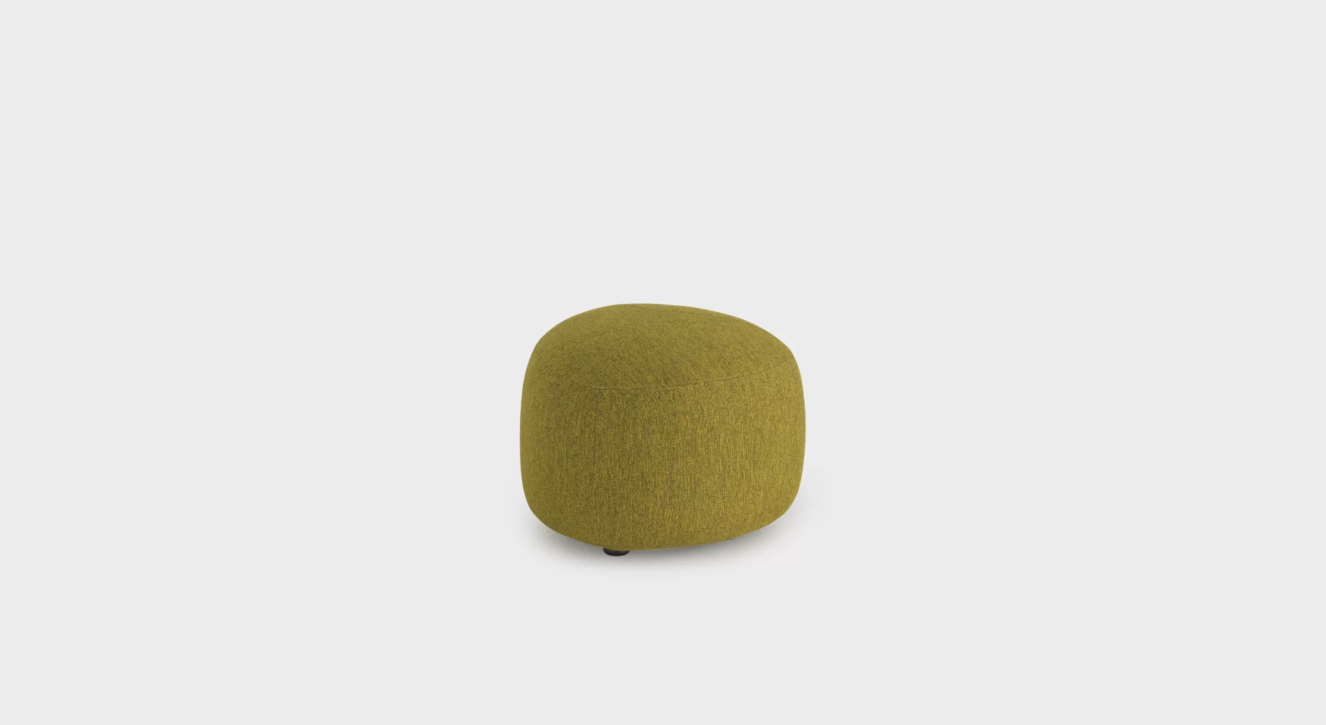 “KIPU D01 pouf by Lapalma with soft fabric upholstery and organic pebble-shaped design.”
