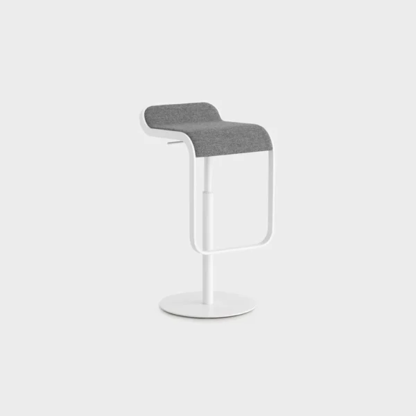 Lapalma LEM S79 height-adjustable stool (H55–67 cm) with powder-coated metal frame, swivel seat, and various finish options.