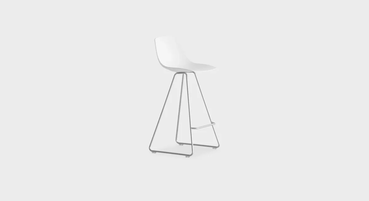 ES104 65 stool with upholstered seat and metal base