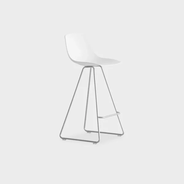 ES104 65 stool with upholstered seat and metal base
