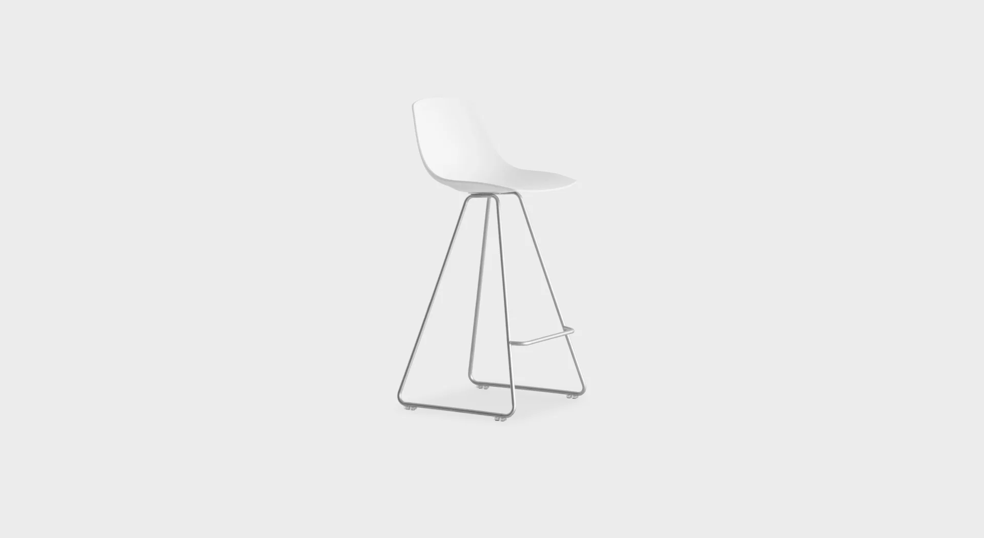 ES104 65 stool with upholstered seat and metal base