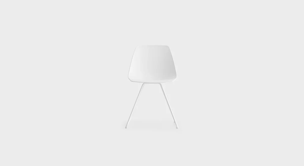 Modern white Miunn ES160 chair by Lapalma, designed by Karri Monni, with a minimalist sled base.