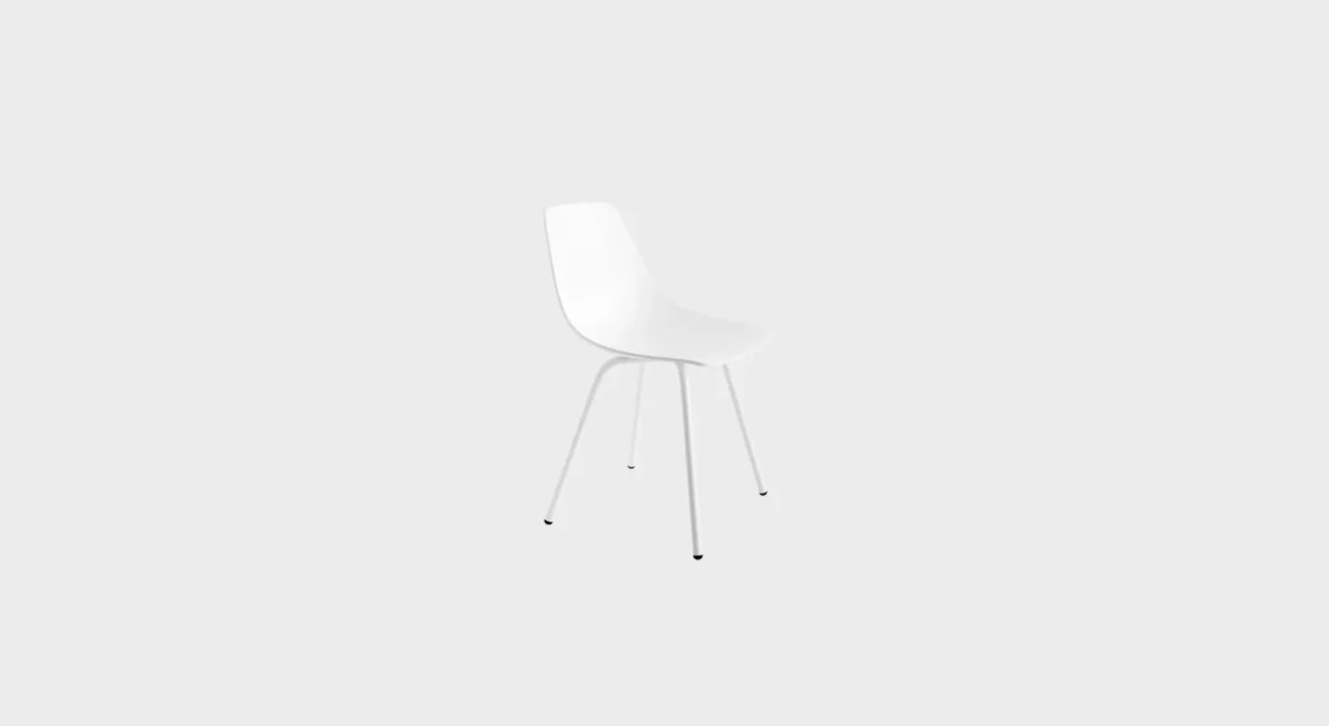 Lapalma Miunn ES161 outdoor chair with four-legged stainless steel frame and black Baydur® shell.