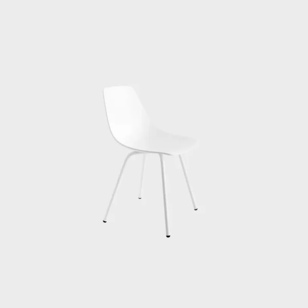 Lapalma Miunn ES161 outdoor chair with four-legged stainless steel frame and black Baydur® shell.