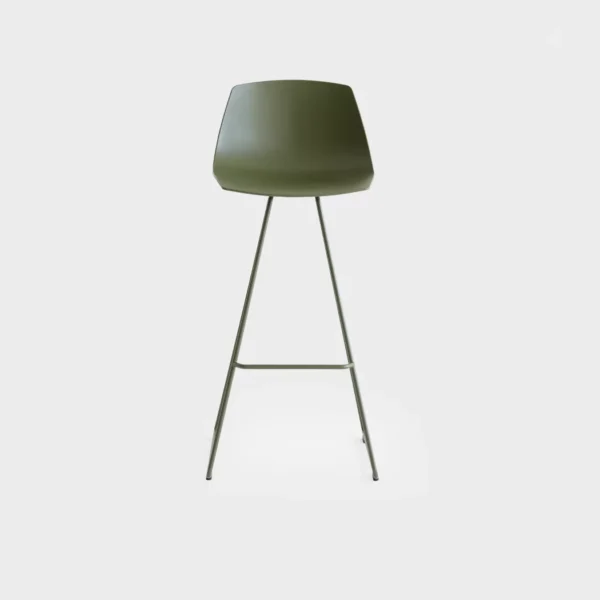 ES104 H75 stool with upholstered seat and metal frame